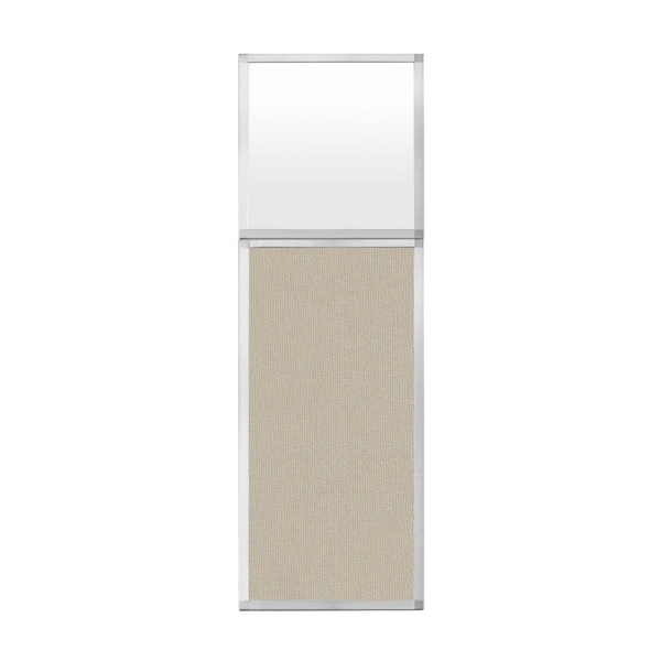 Hush Panel Configurable Cubicle Partition 2' x 6' W/ Window Sand Fabric Frosted Window